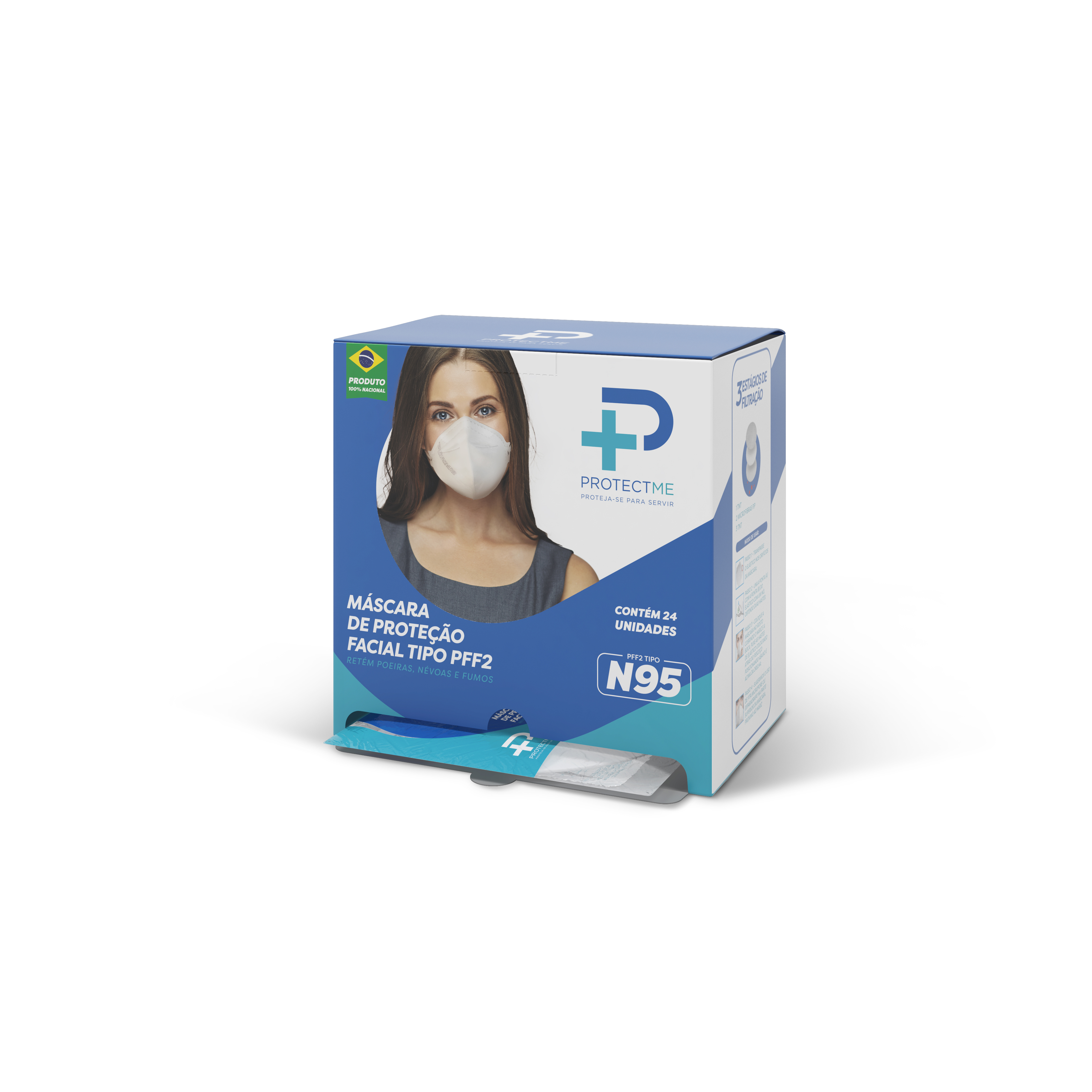 Máscara de Proteção Facial sem Válvula PFF2 – tipo N95